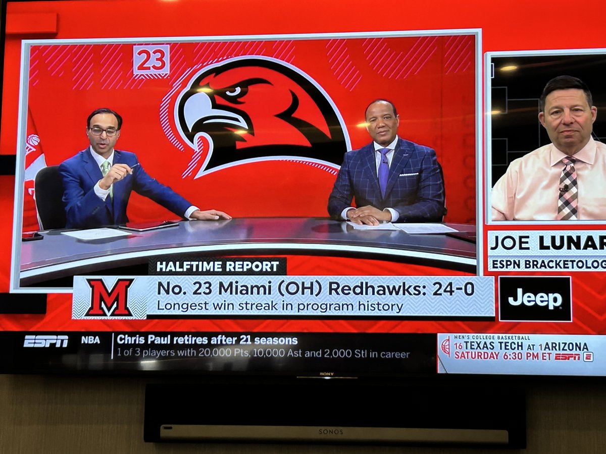 I’m watching a Miami RedHawks basketball game and the halftime show is ACTUALLY about the Miami RedHawks 😱