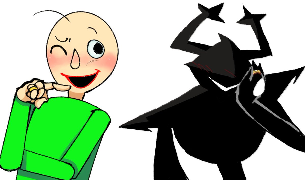 Angelucids's tweet photo. Collab art with @Chloetheidiot2 #DELTARUNE #BaldisBasics https://t.co/Kfqp76D7RH