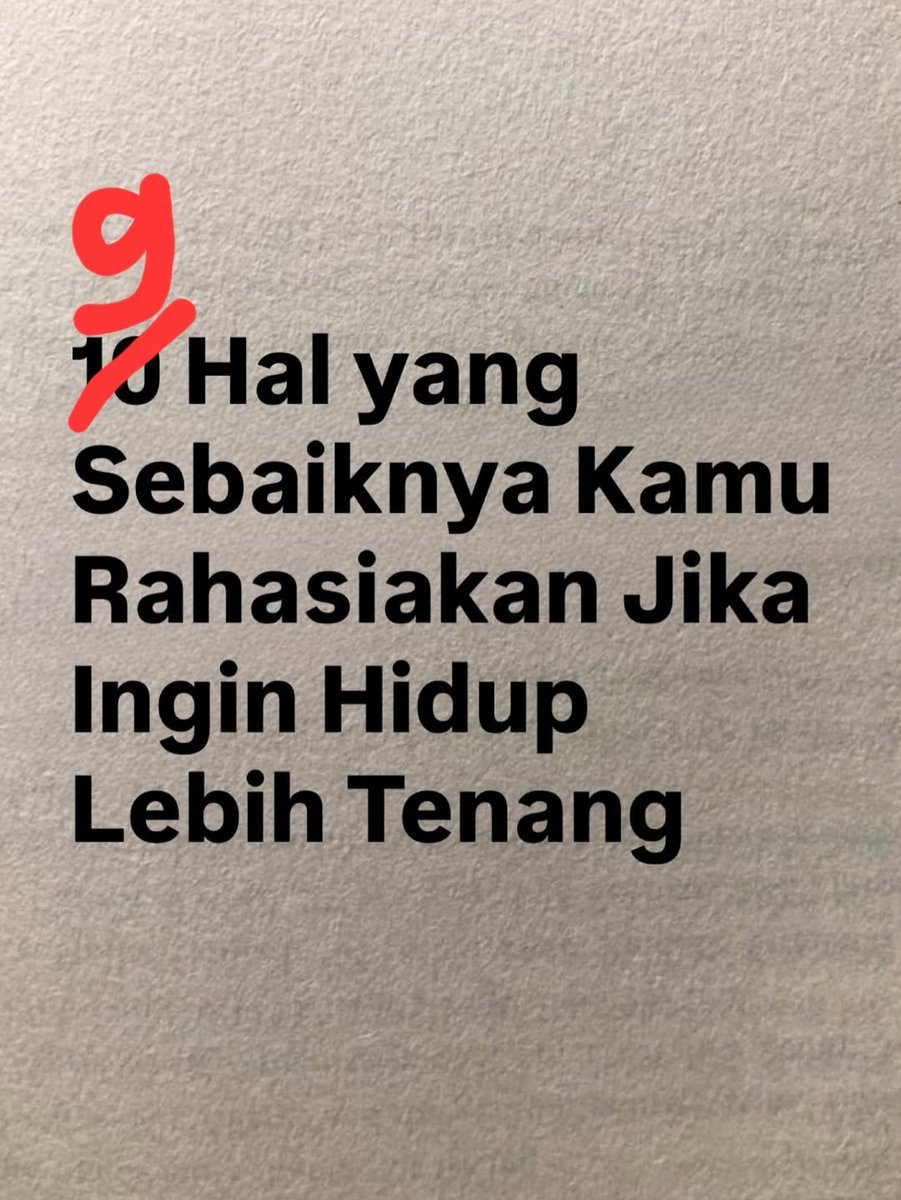 Kekuatan dari merahasiakan beberapa hal dalam hidupmu.