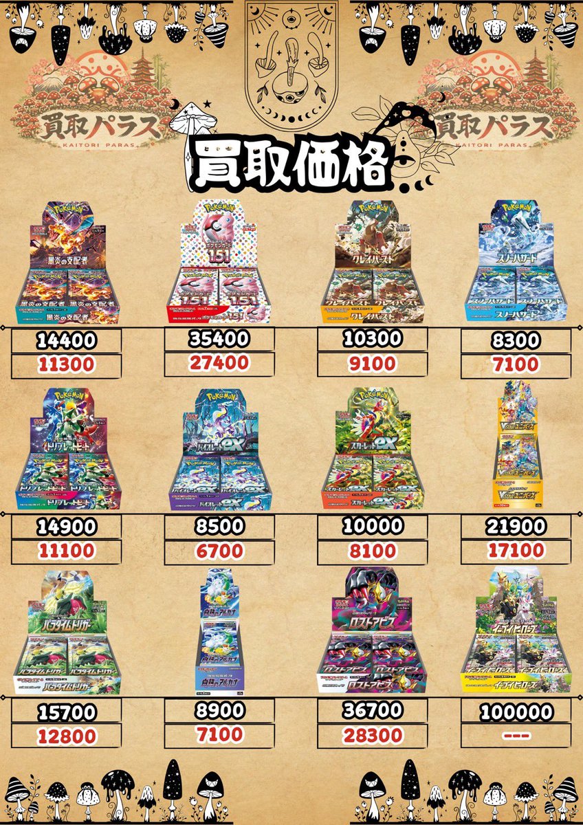 🍄おはようございます🍄 🍄本日の価格(Pokemon card)🍄 ムニキスゼロ