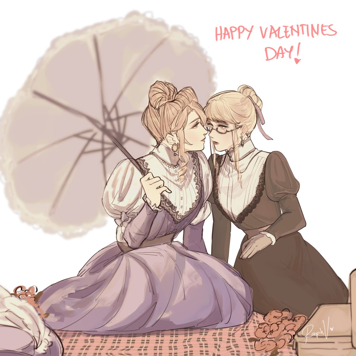 Lady_raphV's tweet photo. Quick sketch for valentines day! (1900's Nyo!FrUk)

#Hetalia #FrUk https://t.co/ACY2yGajCp