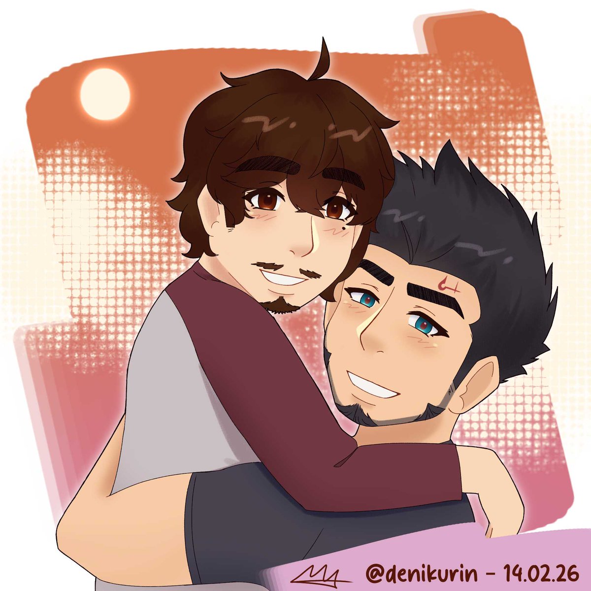 denikurincito's tweet photo. "Hold me tight this Valentines'
  So I know you won't leave my side!" 🦝🐉

♡ 14.02.26 / Valentines Day + 840 días del Mojito con Uvas / Denipus!! 

#sstwt #gachikoitwt https://t.co/g4zlMih25W