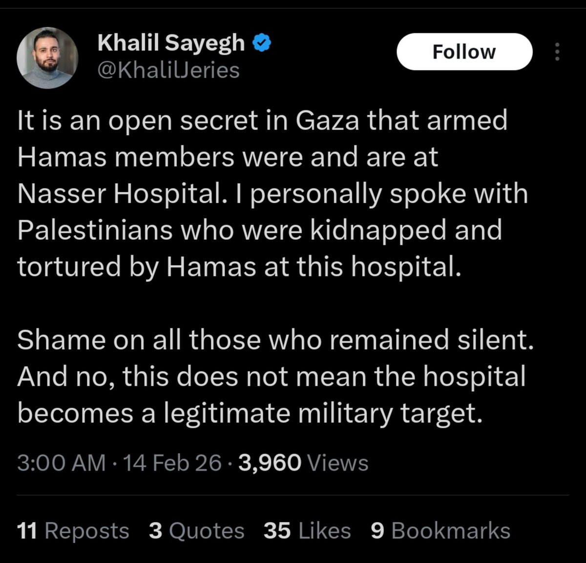 Must be tough for guys like Khalil.
They’ll concede that Hamas embeds in hospitals so that they appear moderate — but then insist that this has zero legal or military implications, and that Israel is expected to simply tolerate this egregious violation of international law