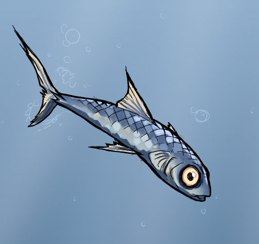 fish sardine. blub blub
