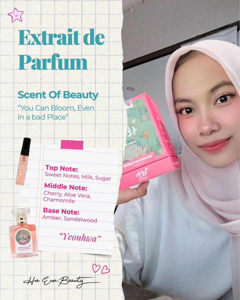 Ha_Eun_Beauty's tweet photo. STOP scroll kalau kamu belum kenal Yeonhwa 👀💗
Ini wangi favorite yang bikin orang nanya mulu 🥰
Soft, manis, elegan ✨
Extrait de Parfum Korean Series yang wanginya tahan lama & bikin susah dilupain 💖
#haeunbeauty #extraitdeparfum #parfum #perfumes #fragrance https://t.co/cfxunEHCzX