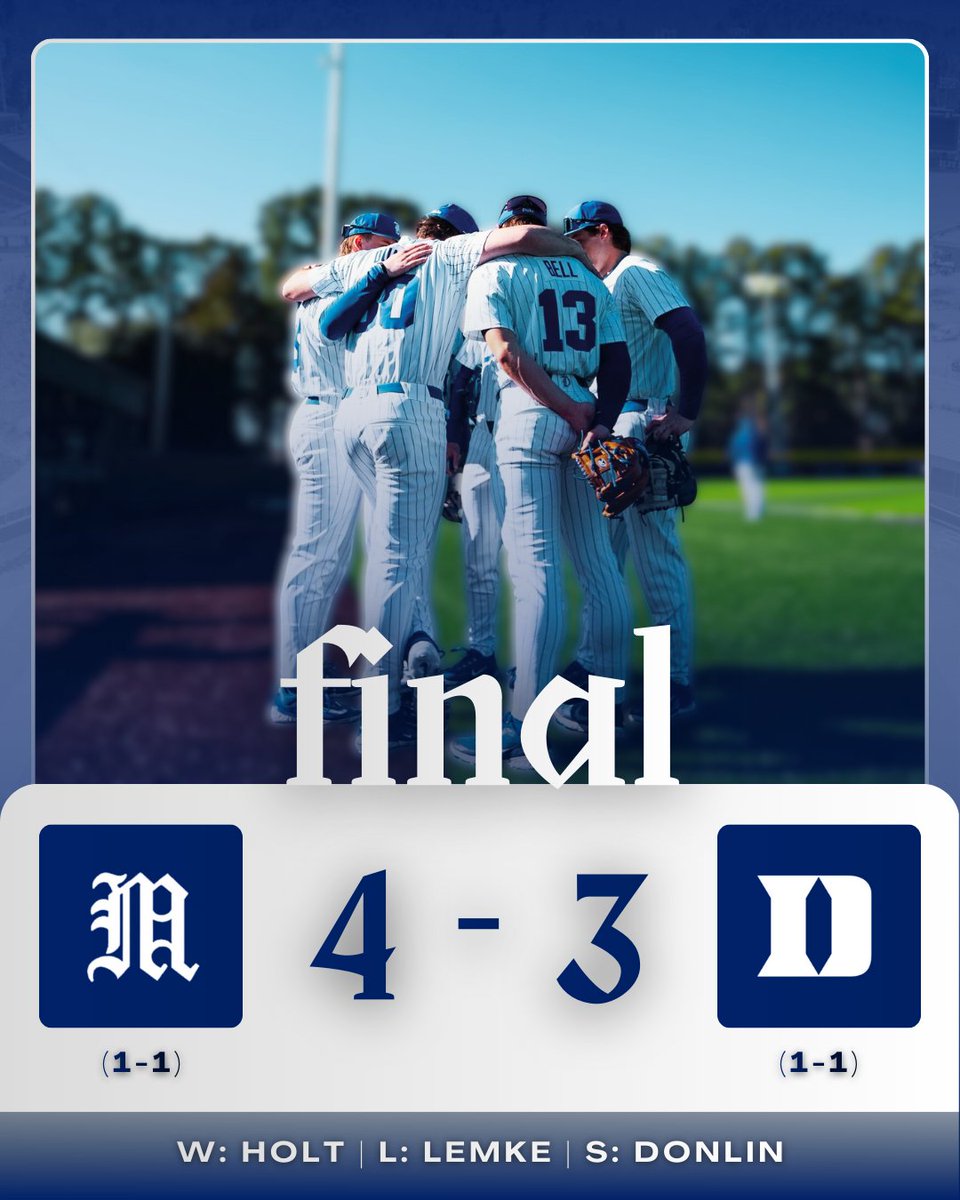 DukeBASEManager's tweet photo. Maine 4, Duke 3. Final https://t.co/ExeIF721Cw