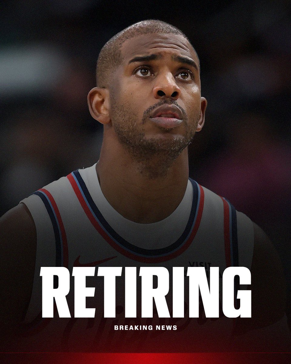 ElMundoNBA's tweet photo. Chris Paul ha anunciado que se retira de la NBA después de 21 temporadas.
Se retira un futuro Hall of Fame https://t.co/9M1GHjEXrR