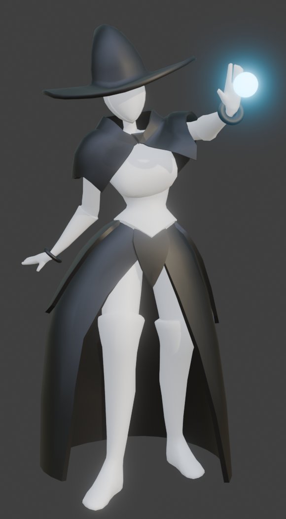 Sorceress model is coming along nicely #gamedev