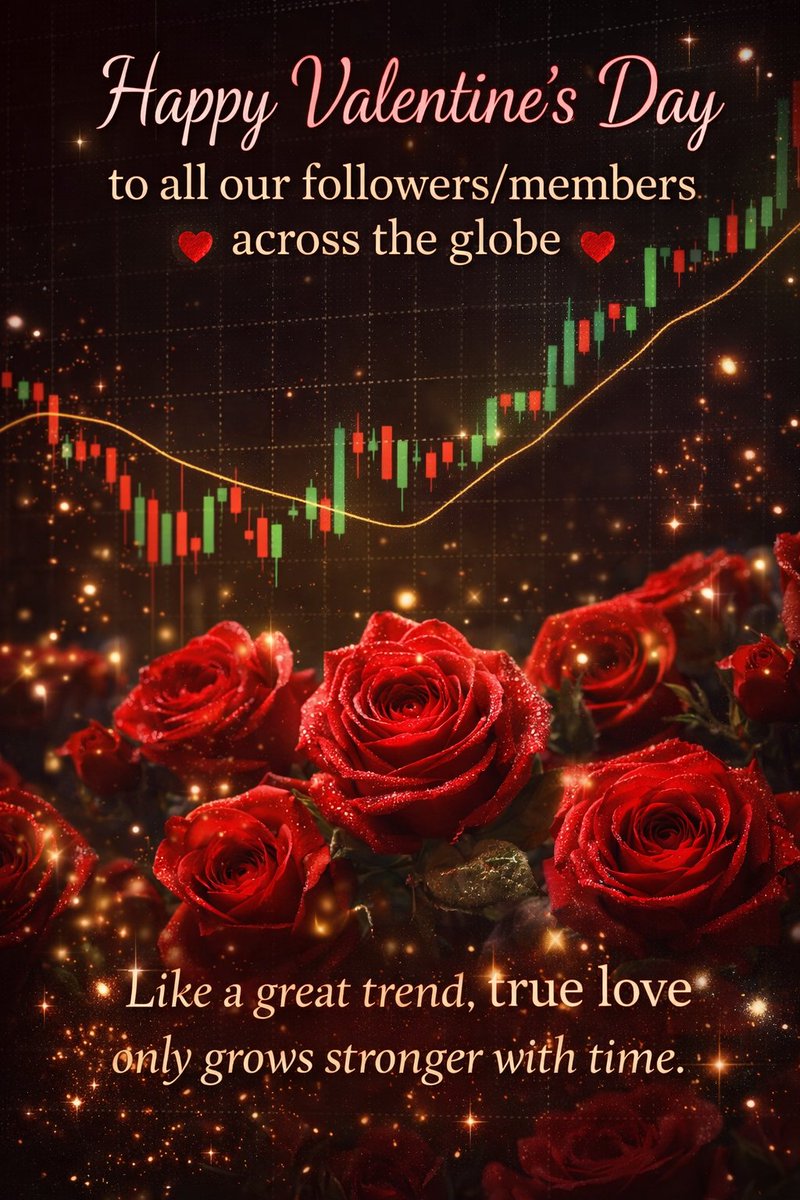 CHARTISKING's tweet image. Like a good trend, real love isn’t rushed — it builds, pulls back, and then makes higher highs. ❤️📈

Happy Valentine’s Day to all our traders, followers &amp;amp; members across the globe.

#ValentinesDay #TradingLife #Charts #PriceAction #LoveAndPatience