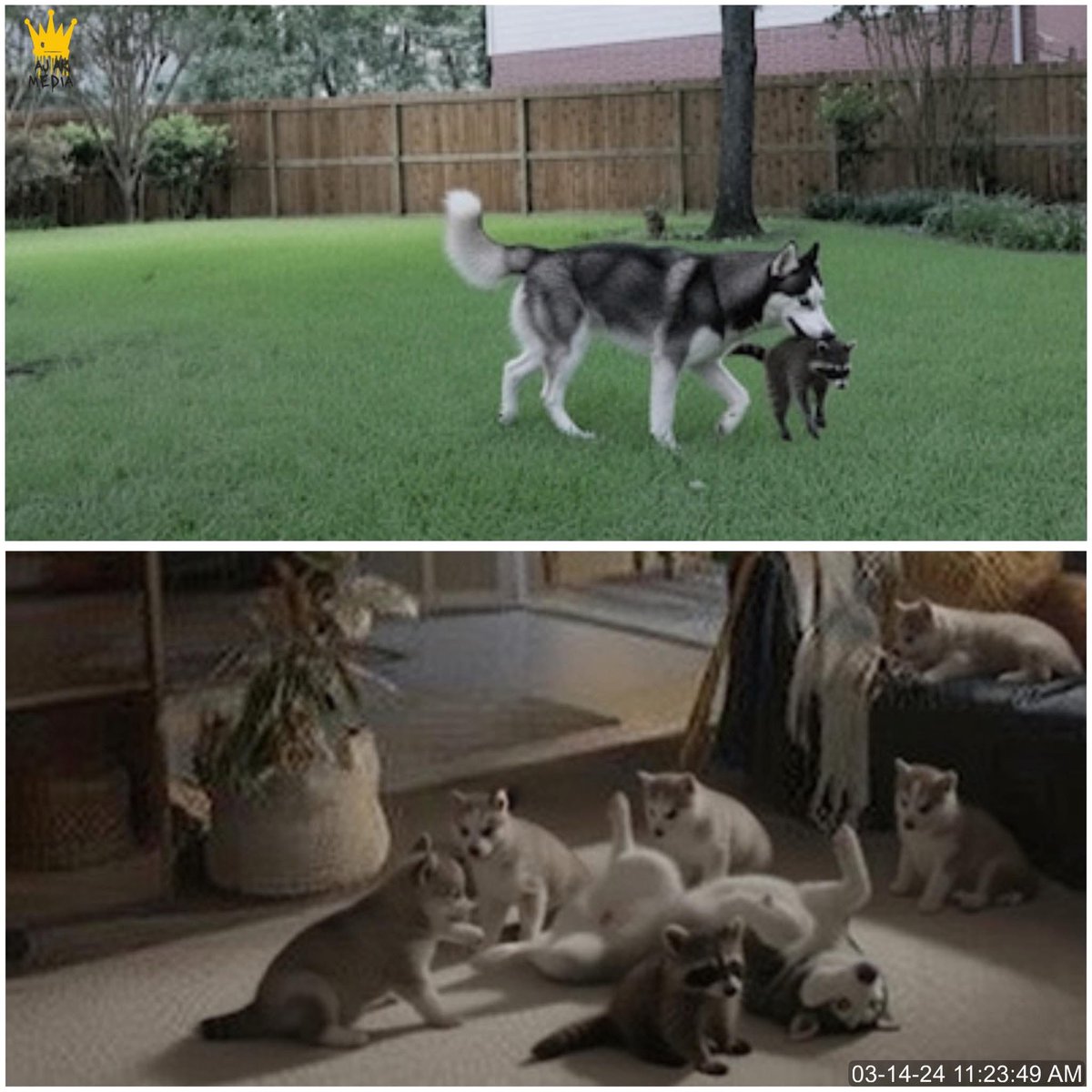 MrPitbull07's tweet image. When his husky became pregnant, a man set up cameras inside and outside his home so he could monitor her and the puppies while at work. His company even gave him half days so he could rush home, check in, and help where needed.

That’s when he noticed something strange, around…