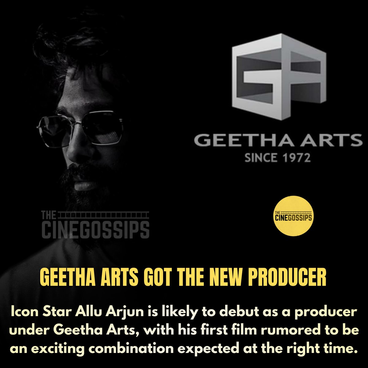 Geetha Arts got the new Producer. 

Who should be the first hero to act under #AlluArjun's first film as a producer?