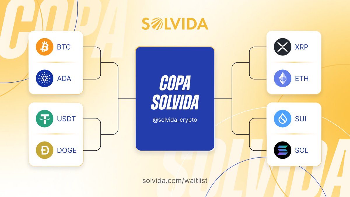 Solvida_Crypto's tweet photo. HABEMUS BRACKET. 🏟️🏆

La suerte está echada. 8 gigantes entran a la cancha, pero solo uno será el campeón de Colombia.

Así quedaron los cruces de la #CopaSolvida:

🔸 $BTC vs $ADA: El Rey vs. La Ciencia. 
🐶 $USDT vs $DOGE: ¿Refugio o Riesgo? 
⚔️ $XRP vs $ETH: Dos de las comunidades más grandes de la historia, frente a frente. 
⚡ $SUI vs $SOL: La batalla definitiva por la velocidad.

¿Quién pasa a semis? Hagan sus apuestas. 👇
Buena noche. (GN)
#Solvida #Colombia #Criptofacil
