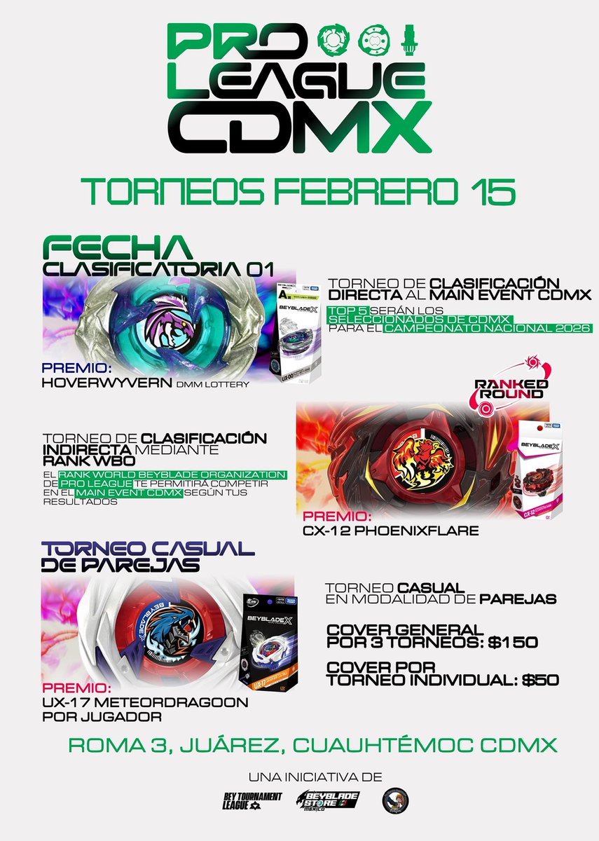 beytournamentmx's tweet photo. Saludos, este Domingo 15 de Febrero arrancamos con los torneos de Pro League CDMX a partir de las 12 pm

El lugar del evento está úbicado en la calle Roma 3, Juárez, a dos cuadras de Metro Cuauhtémoc.

Dirección:

Roma 3, Juárez, Cuauhtémoc, 06700 Ciudad de México, CDMX https://t.co/heLYPriH0O