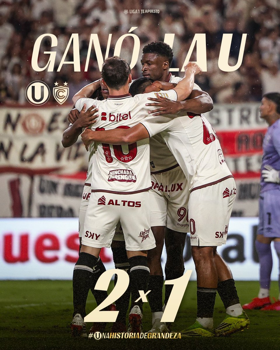 𝗚𝗔𝗡𝗢́ 𝗟𝗔 Ⓤ 🤩💪

⏱️ | 𝗙𝗜𝗡𝗔𝗟 𝗗𝗘𝗟 𝗣𝗔𝗥𝗧𝗜𝗗𝗢 𝗘𝗡 𝗘𝗟 <a href="/Monumental_U_/">Estadio Monumental Ⓤ Marathon</a> 

⚽ Universitario 2-1 Cienciano

#UnaHistoriaDeGrandeza