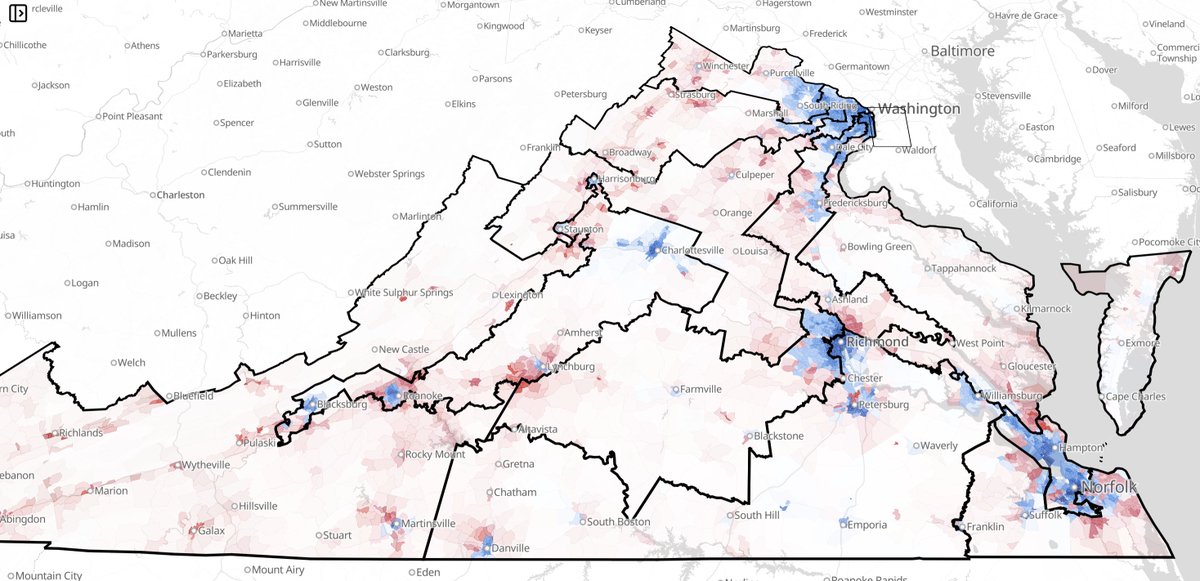 Virginia 10-1 proposed congressional map

you see their vision pretty easily on the density map