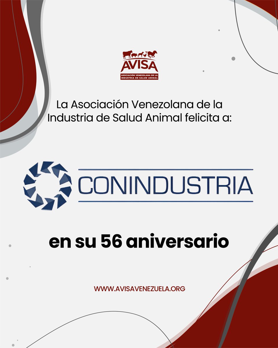 La Junta Directiva de AVISA, junto a sus agremiados y personal administrativo, felicita a <a href="/Conindustria/">Conindustria</a>  por su 56º Aniversario. 

Reconocemos su invaluable labor en defensa de la producción nacional y el desarrollo industrial del país. ¡Que sigan los éxitos!

#Conindustria