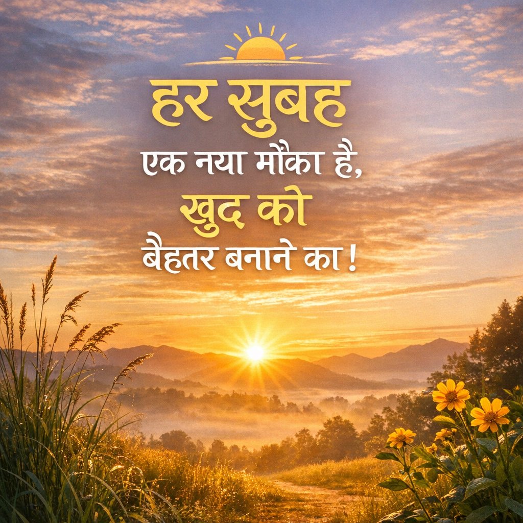 ☀️ “आज का दिन खास है, क्योंकि यह फिर से शुरू करने का अवसर है।”