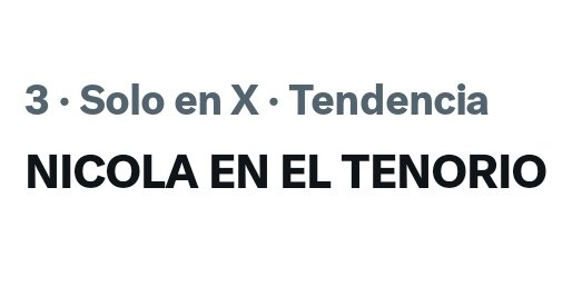 Mis 3 post y 2 repost siempre dan frutos
NICOLA EN EL TENORIO