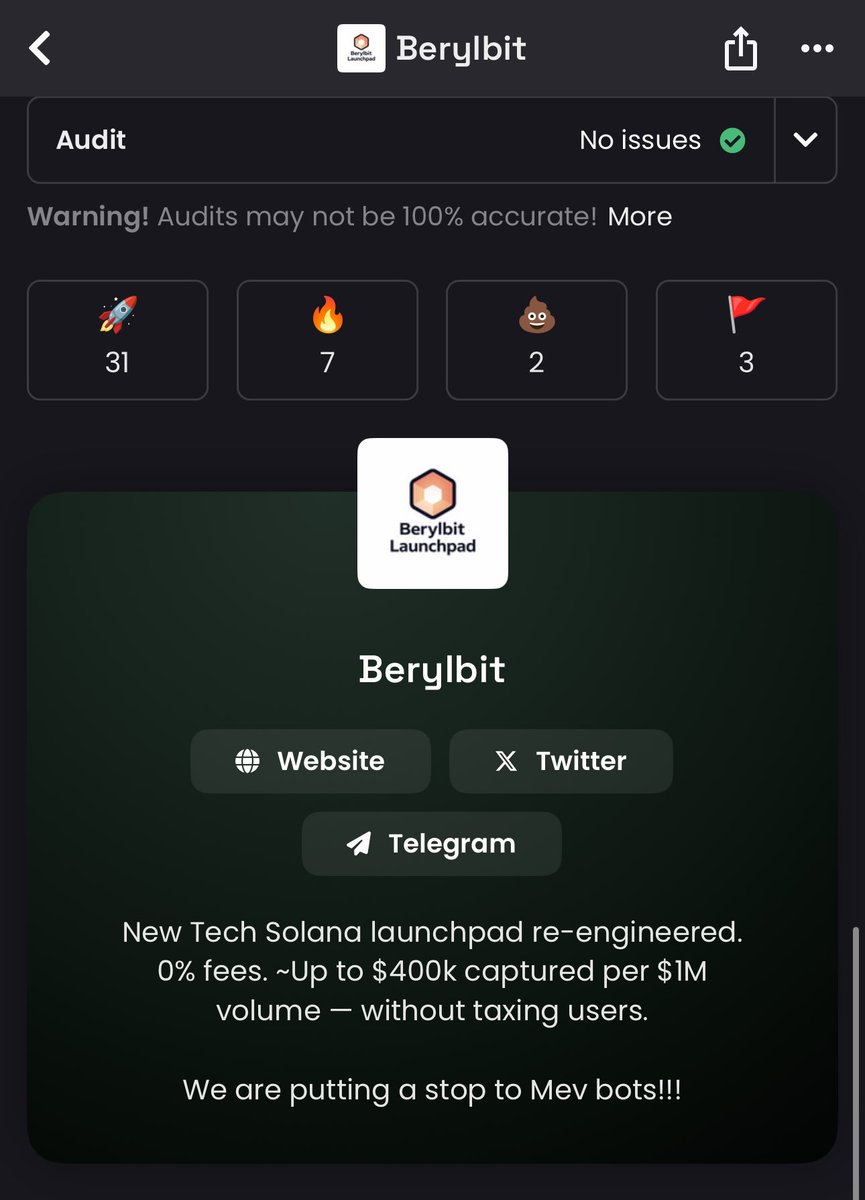 Berylbit $BRB LaunchPad tweet media