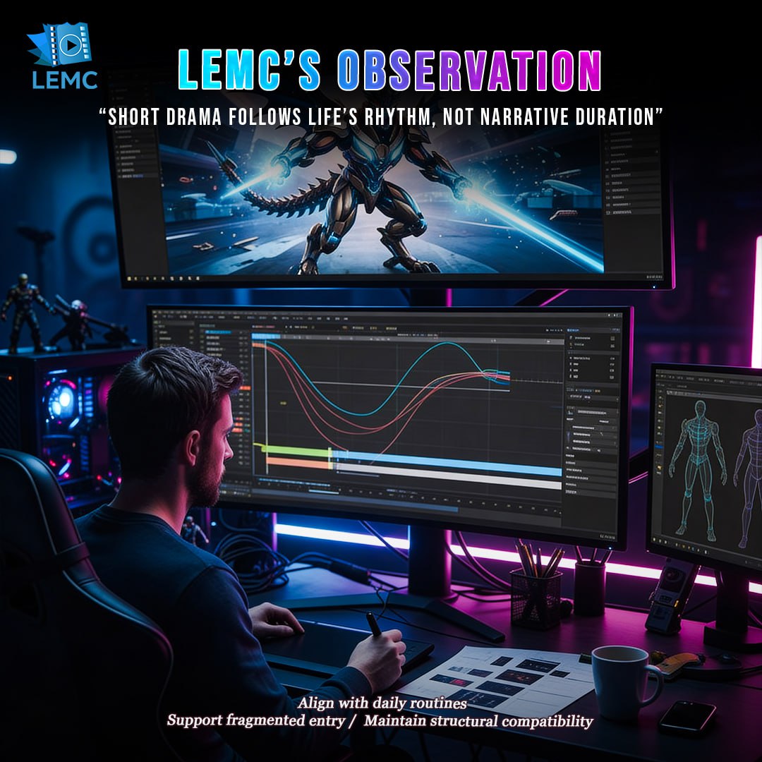LoopLabEMC's tweet photo. LEMC’s Observation “Short Drama Follows Life’s Rhythm, Not Narrative Duration”
✅Align with daily routines
✅Support fragmented entry
✅Maintain structural compatibility
#RhythmDesign #LifestyleIntegration #MediaConsumption #AttentionCycles #ShortDramaExperience #ContentStructure https://t.co/BqfLwLkALu