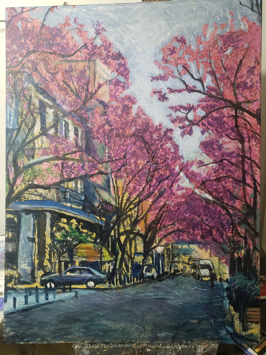 NickolasHadzis's tweet photo. Did another hour work on this painting it's coming out more
#painting #oilpainting #cityscape #Athens #floweringtrees #springtime #fineart https://t.co/DNr44q503D