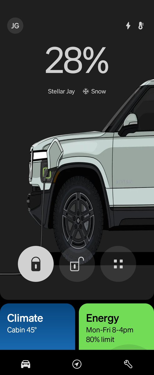 HalDigital's tweet photo. Hey @WassymBensaid @Rivian, any plans to fix the stretching and squashing of the vehicle graphic in the mobile app? This is on Android, Galaxy Fold 4. https://t.co/tKMl3jjngd