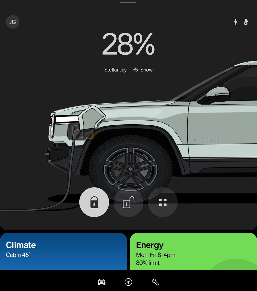 HalDigital's tweet photo. Hey @WassymBensaid @Rivian, any plans to fix the stretching and squashing of the vehicle graphic in the mobile app? This is on Android, Galaxy Fold 4. https://t.co/tKMl3jjngd