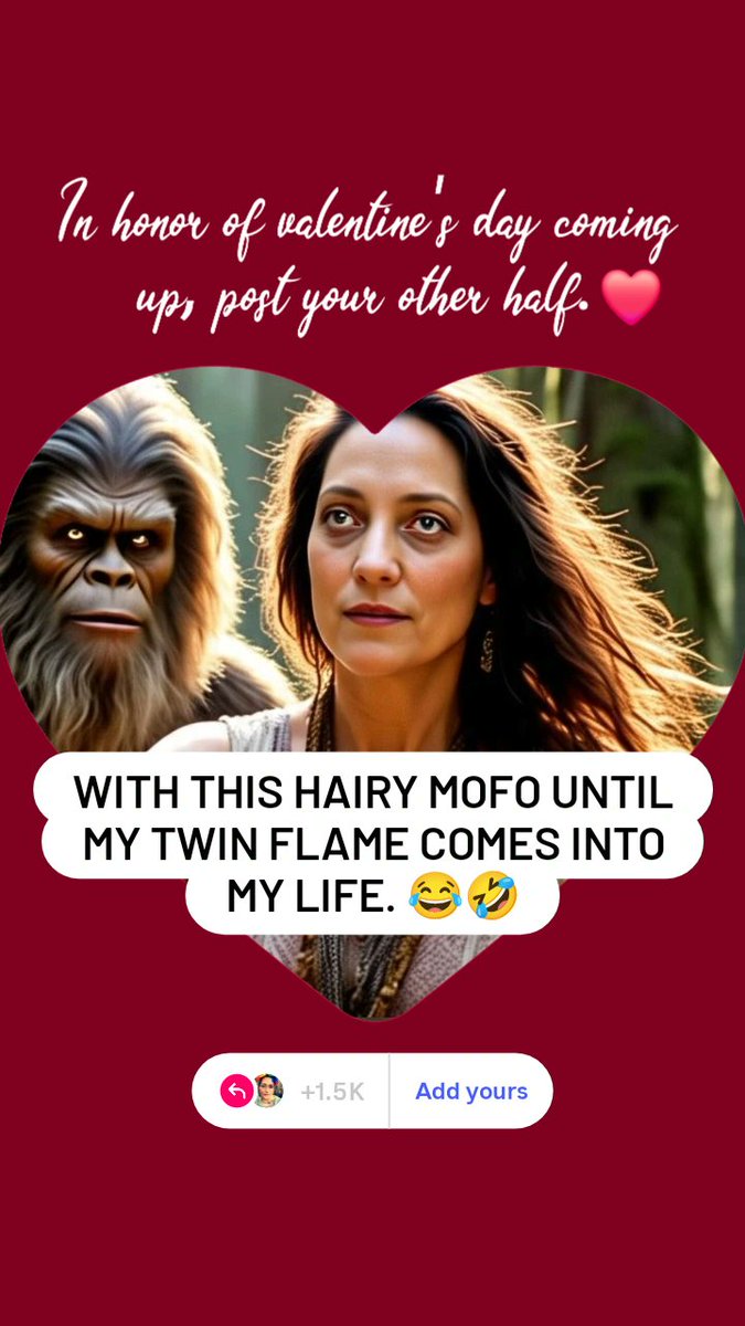 MGestwicki's tweet image. With this hairy MOFO until my twin flame comes into my life. Where's my bigfoot boyfriend at? 👣🤣😂 #HappyValentinesDay #HappyValentine2026 #HappyValentines #bigfoot #BoyfriendOnDemand #boyfriend #funny #humor #sasquatch