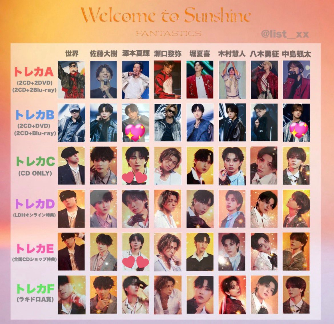 FANTASTICS ファンタ Welcome to Sunshine トレカ フライヤー 交換 譲