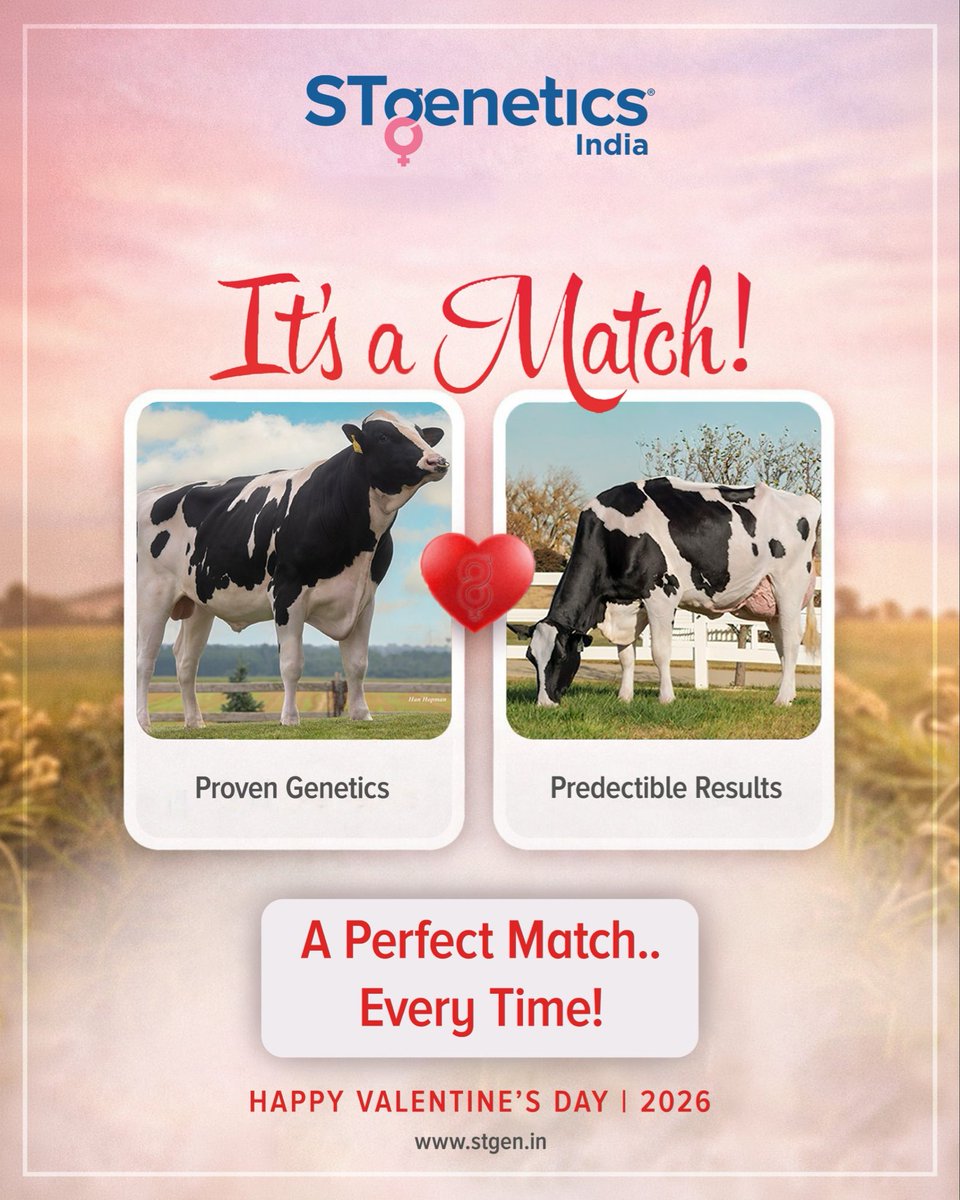 StgeneticsI's tweet photo. ❤️Happy Valentine's Day❤️
.
.
Follow us for more info

#stgenetics #stgeneticsindia #valentinesday #ultraplus #highfertilitysortedsemen https://t.co/jpdGeDY4Sq