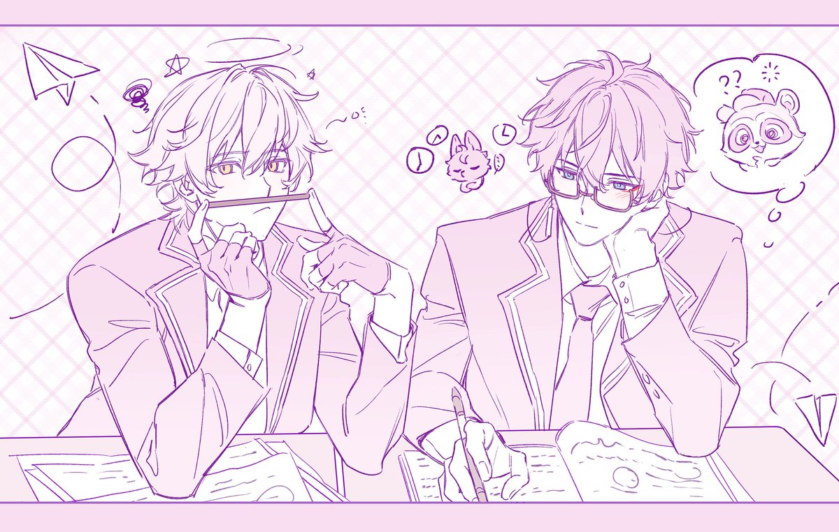 丹穹情人节快乐捏🎀~画了下校园