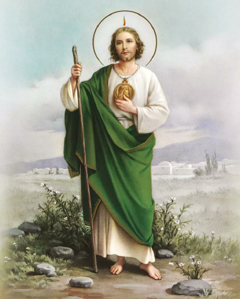 Santísimo Apóstol, San Judas Tadeo, fiel siervo y amigo de Jesús, la Iglesia te honra e invoca universalmente como el patrono de los casos difíciles y de las causas casi desesperadas. Ruega por mí, que me encuentro tan desamparado y solo. Intercede por mí ante Dios para que me