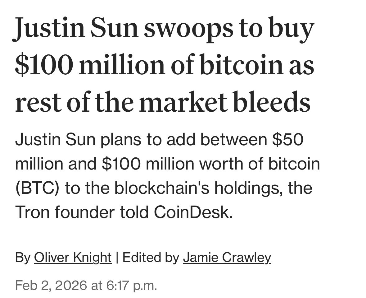 孙哥打算加仓5000万至1亿美元的BTC？

在这市场恐慌的情况下，孙哥打算公开加仓BTC，无疑是给市场打了一剂“定心针”，我认为孙哥打算在这个时候进行公开加仓，这绝对是有说法的：

1/ 典型的“逆向投资”时机