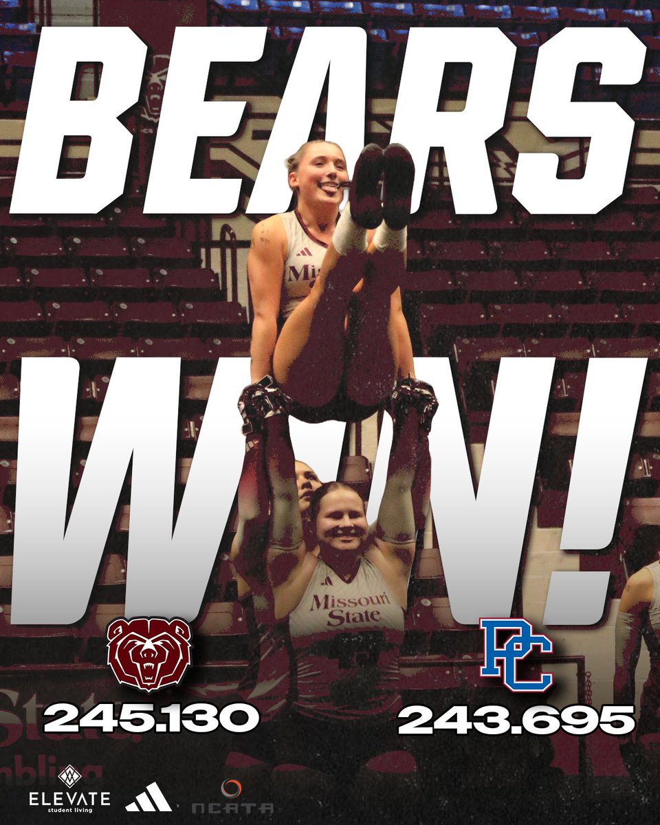 MoStateAcro's tweet image. The bar keeps rising and so do we‼️🐻

New program high.

#NeverSettle #GoBears