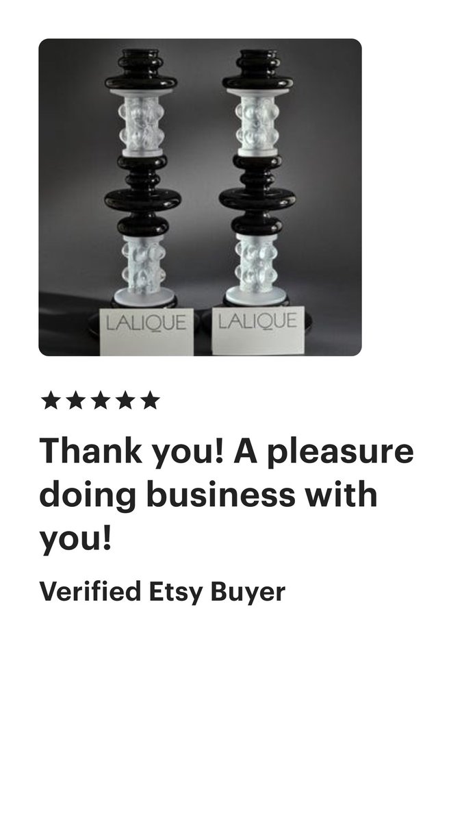 AAandMore's tweet photo. ⭐️⭐️⭐️⭐️⭐️ Thank you for another 5-star review! We truly appreciate customers’ reviews.

Visit Accents Antiques &amp; More on Etsy to discover unique finds:
[https://t.co/ADMxOJUqsf]

#EtsyShop #Antiques #ShopS #Lalique https://t.co/CPYTmBIY53