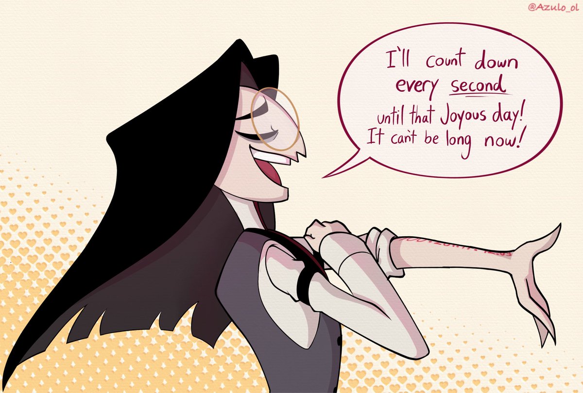 Azulo_ol's tweet image. Soulmate Timer AUs in Hazbin would be hilarious, but I don’t know if the ultimate hopeless romantic could handle it. 🍒🐍 #cherrisnake #HazbinHotel