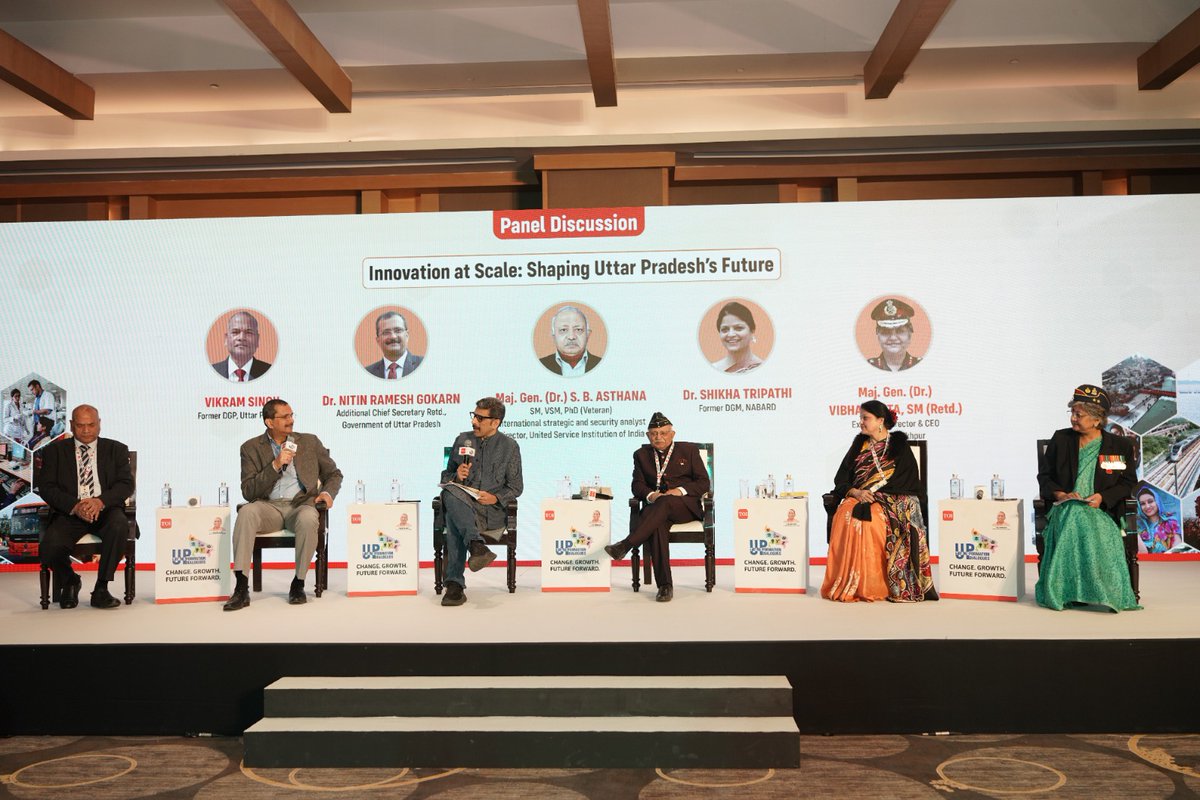 aiims_gkp's tweet photo. Proud moment for AIIMS Gorakhpur as Maj. Gen. (Dr.) Vibha Dutta, SM (Retd.), Executive Director & CEO, participates in the panel discussion on Innovation at Scale: Shaping Uttar Pradesh’s Future at the Times of India event in Lucknow.
Driving ideas, impact, and innovation for a stronger UP.
#InnovationAtScale #UttarPradesh #AIIMS #HealthcareLeadership @DrHeman26245445 @vibs1958 @myogiadityanath @JPNadda @mpprataprao @AnupriyaSPatel @CMOfficeUP @MoHFW_INDIA @PIB_India @PMOIndia
