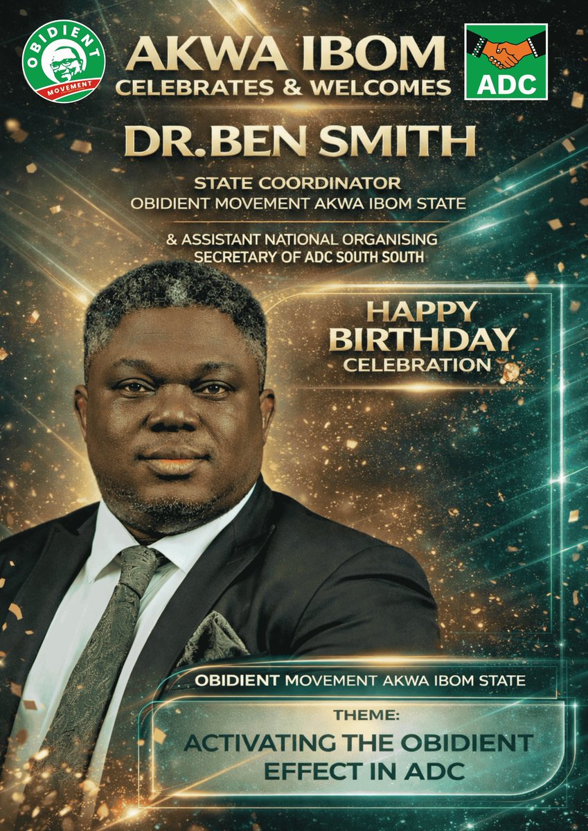 Welcome to the Obidient Conference Akwa Ibom State happy birthday to Dr. Ben Smith The State Coordinator of Obidient Movement Akwa Ibom State &amp; The Assistant National Organizing Secretary of ADC South south
#AkwaIbomTwitter RT