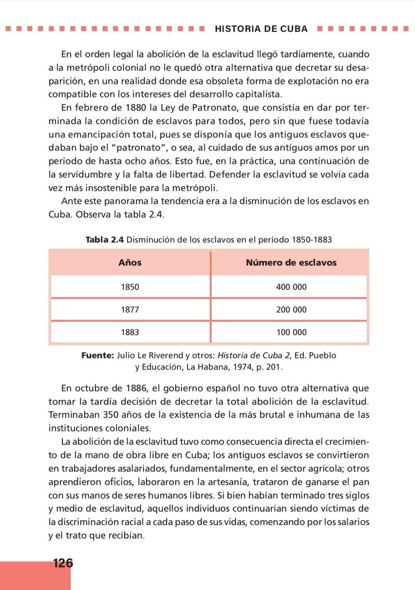 Hasta los libros dados por el gobierno cubano desmienten tú mamada sobre la esclavitud