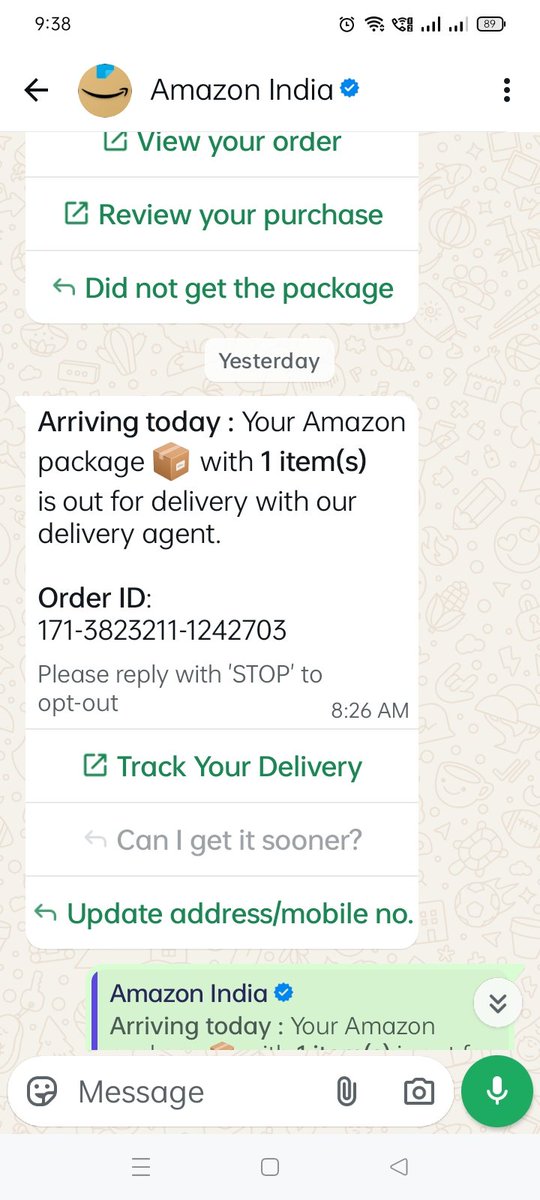 PrerakPatel90's tweet photo. @amazonIN i ordered for an item, which got delivered yesterday, bt its still showing as "out for deliveey", "attempt failed" etc..due to this m worried when the installation of the product will be done..horrible service, m suffering due to some1 elses fault https://t.co/xl5ZFQwN6B