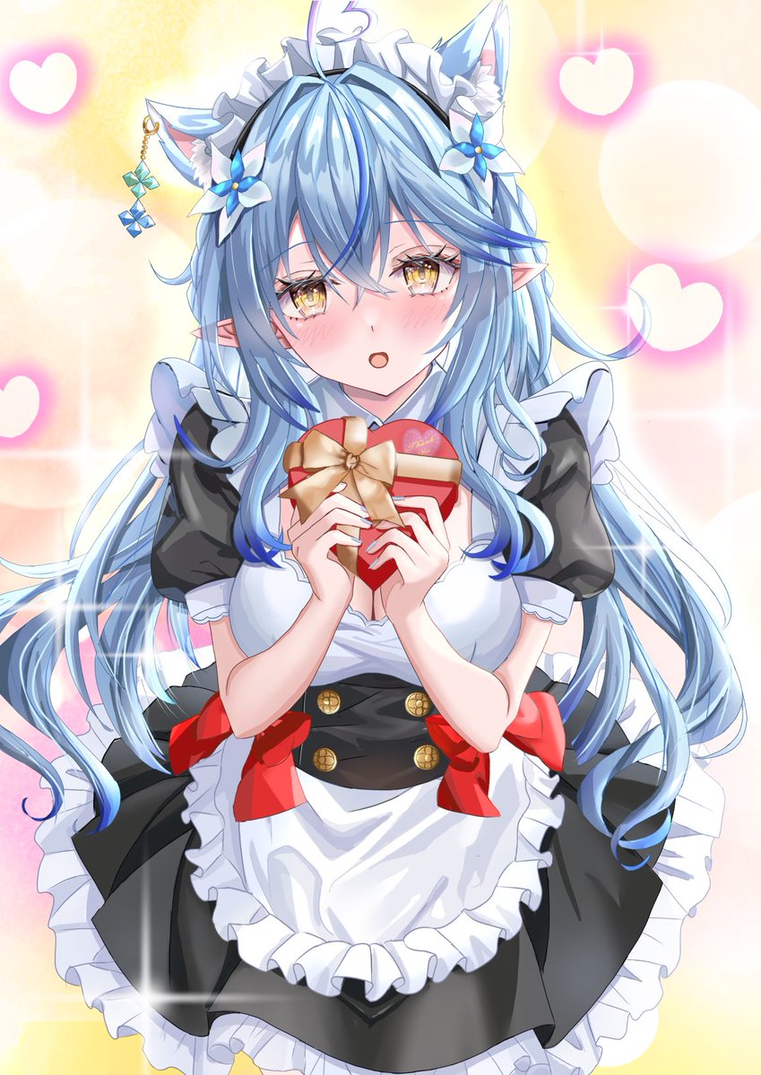 雪花ラミィ 「#バレンタインデー  私のチョコ、貰ってくれますか…?」|えりん🎨のイラスト