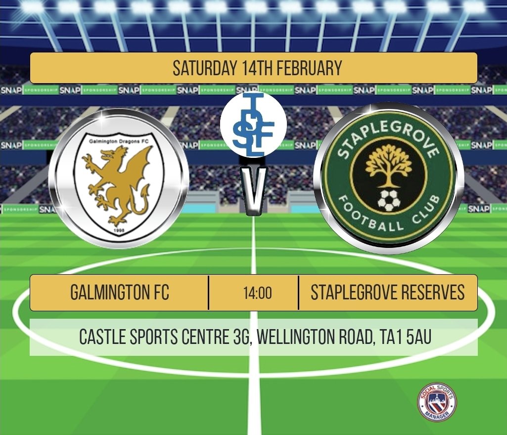 Staplegrovefc's tweet photo. ⚽️ SOCCER SATURDAY! ⚽️ 

All 3 Men's sides in action;

1sts v @watchettownfc @ Manor Road, TA2 6EQ - 14:00pm 

Reserves v @GalmDragonsFC @ Castle 3G, TA1 5AU - 14:00pm 

Colts v North Petherton Res @ Castle 3G, TA1 5AU - 16:00pm 

We are so BACK.

⚽️💚💛

#UTG #SoccerSaturday https://t.co/YolBQ0B80j