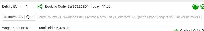 ThaboMakgobi's tweet image. Here is our FT Over 1.5 goals codes for this afternoon's #PowerHour (🕔17:00) - Good Odds:

BW3C09BC35, 70 Odds
BW3C22C2D4, 2K Odds