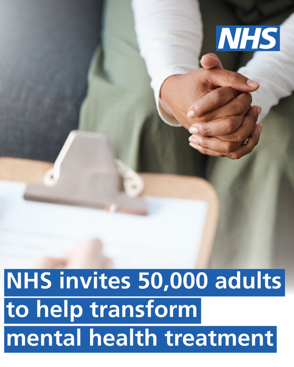NHSEngland's tweet image. The NHS is inviting up to 50,000 eligible adults to take part in a major new mental health research study.

This will help us make new discoveries about the links between genes, background, biology and mental health.

Read more ➡️ england.nhs.uk/2026/02/thousa…