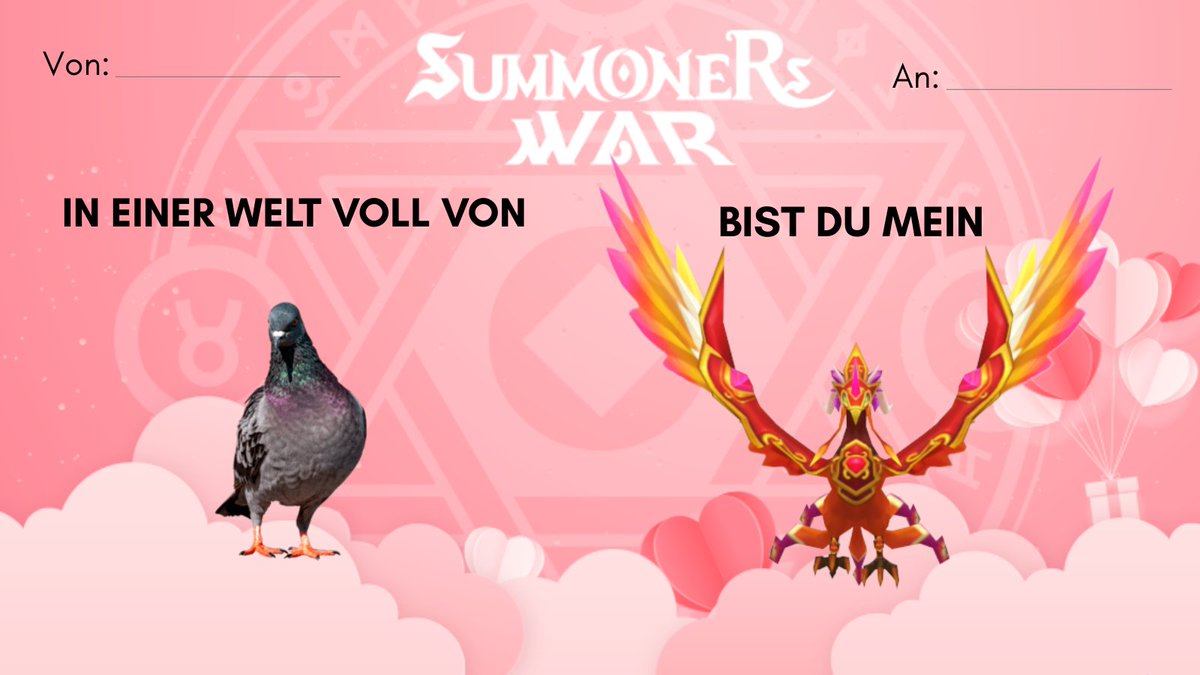 Manchmal braucht es nicht viele Worte, um große Gefühle auszudrücken! 💕

Markiert euren Lieblings-Beschwörer um ihm/ihr einen schönen Valentinstag zu wünschen. 💌
