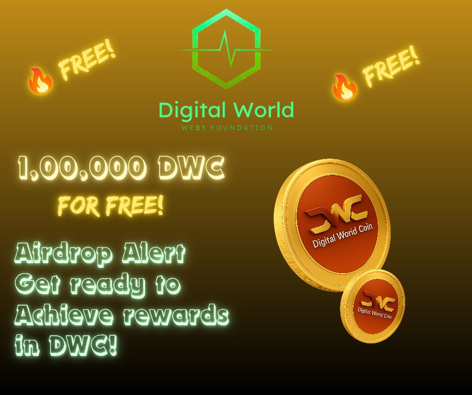 🚨 AIRDROP ALERT 🚨
Free bags for early believers 💰
Don’t blink  moon time 🌕

👉 Follow <a href="/DWCWEB3/">Digital World Web3 Foundation</a>
👉 Like &amp; RT
👉 Drop Your #Bep20 wallet address.

#Airdrop #FreeCrypto #Bullish 🚀

Let's 🔔