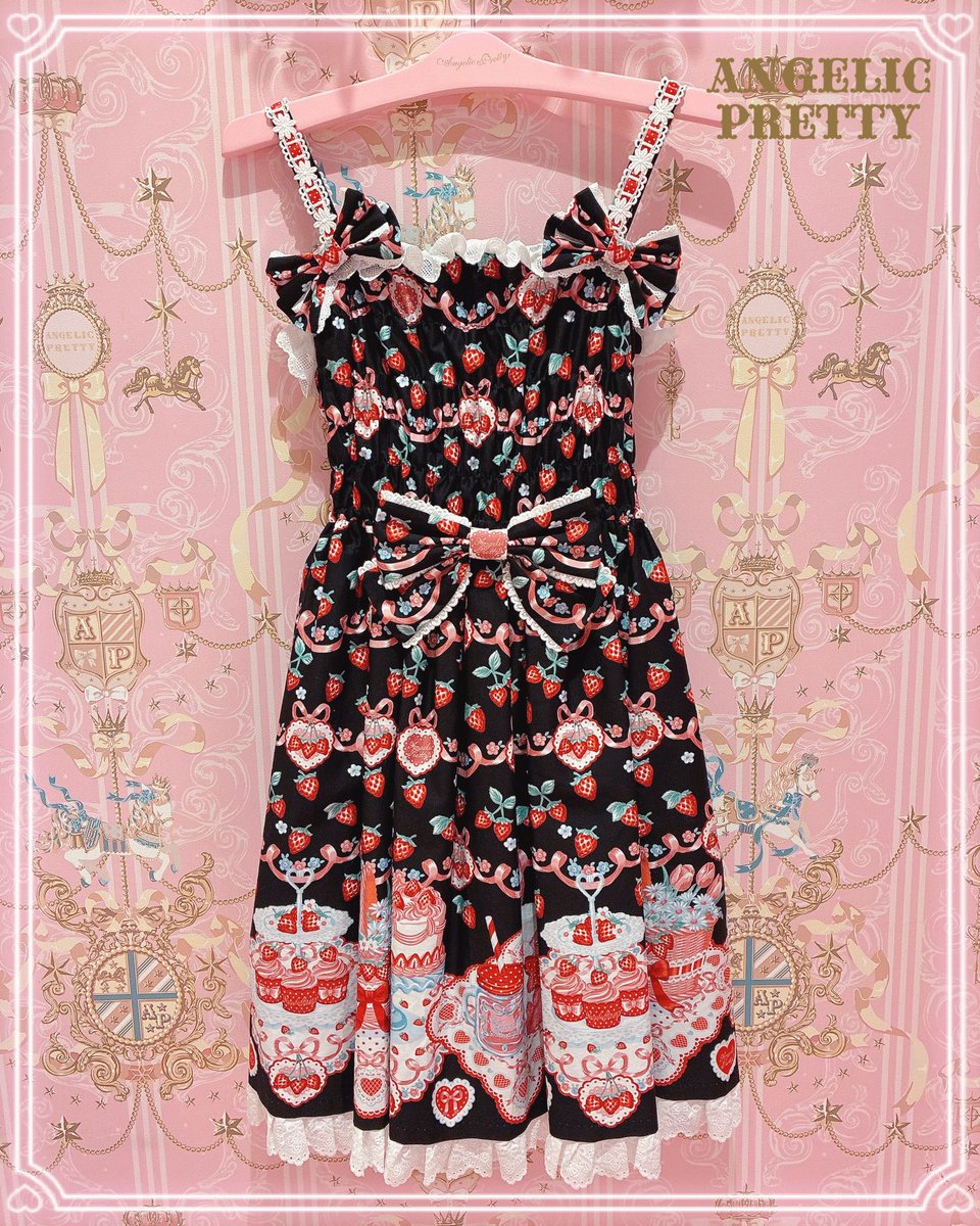 🍓Strawberry Cake Party🍓 ワンピース(クロ)、 シャーリング