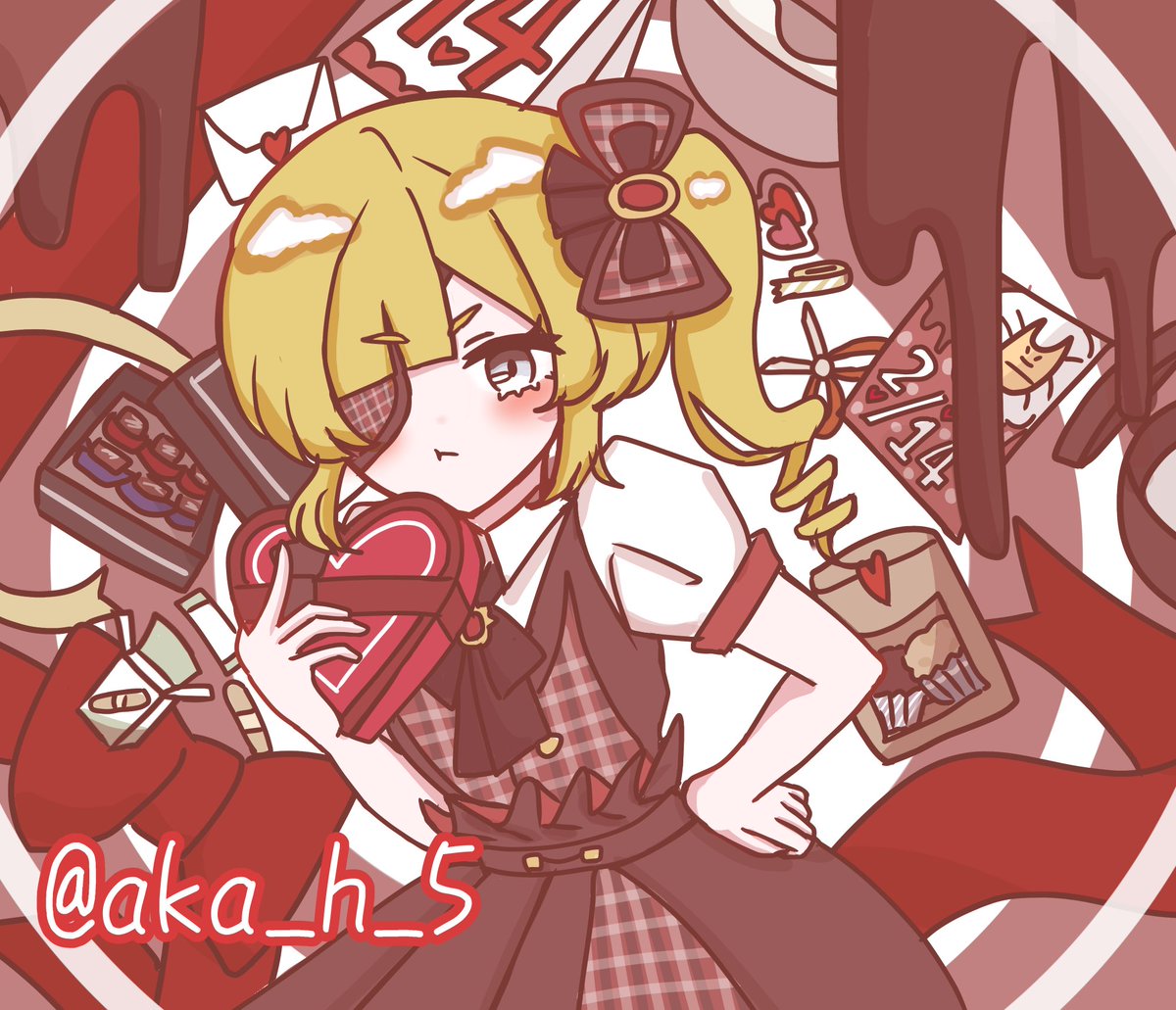 aka_h_5's tweet photo. ハッピーValentine🍫🧁🍫🥣

#バレンタインデー 
#イラスト
#絵描きさんフォロバ100 https://t.co/Sturs3UJJ3