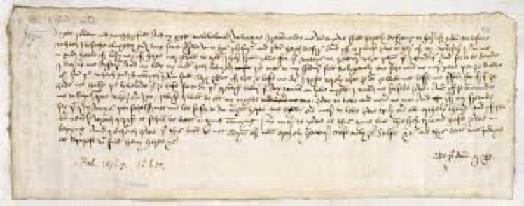14 February 1477. Margery Brews called John Paston, her fiancé, in a letter: “My olde Valentine.” This is regarded as the oldest surviving UK St Valentine’s Day message. The letter comes from the Paston letters, one of the largest collections of 15th century English letters.