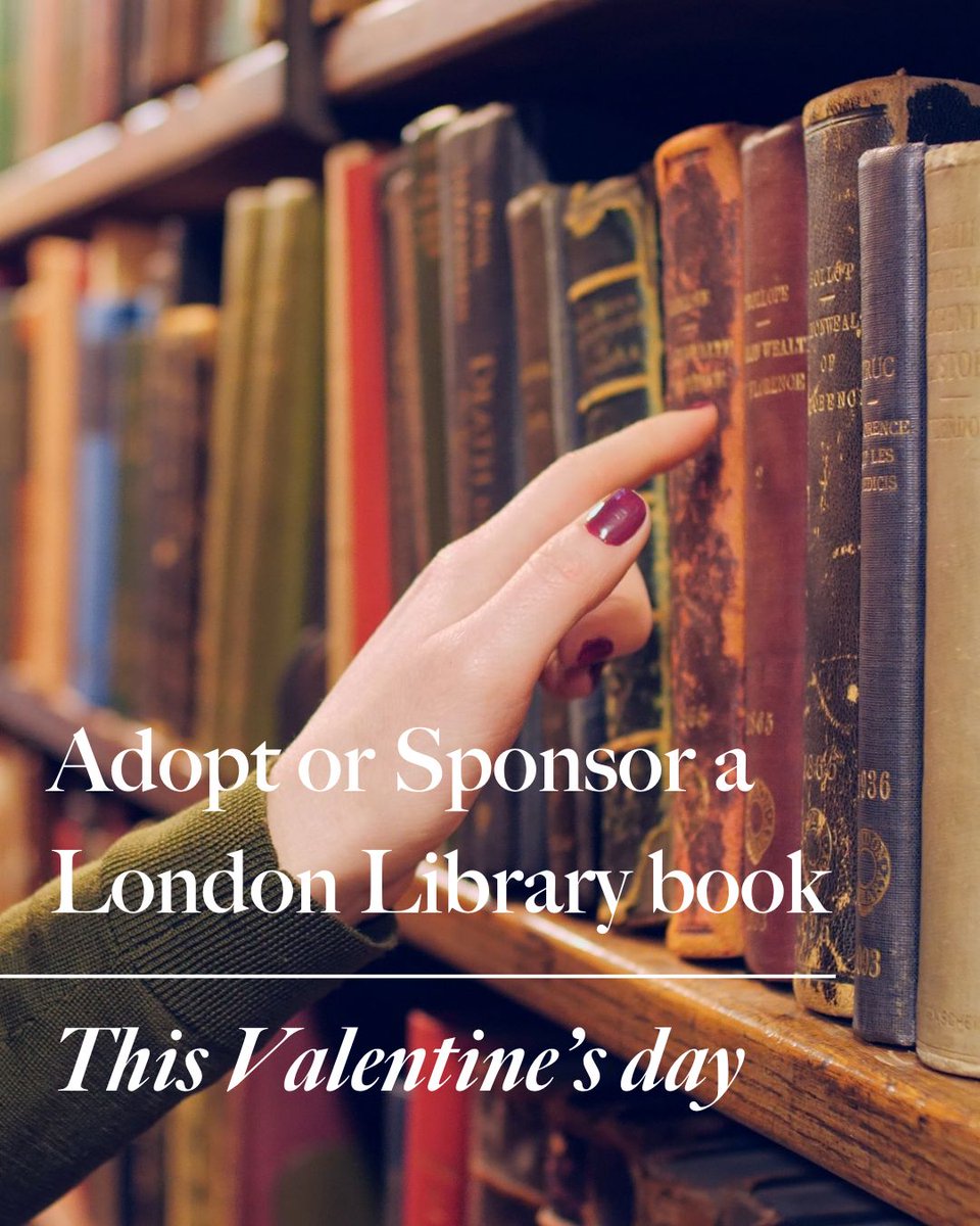 TheLondonLib's tweet image. Some love stories begin on a page.  💌

This Valentine’s Day, adopt or sponsor a book at The London Library and leave your name inside a story that will endure for generations. 

All funds support the ongoing care of the collection.

#TheLondonLibrary #ValentinesDay